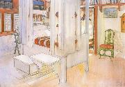 Carl Larsson My Bedroom Watercolor Norge oil painting reproduction